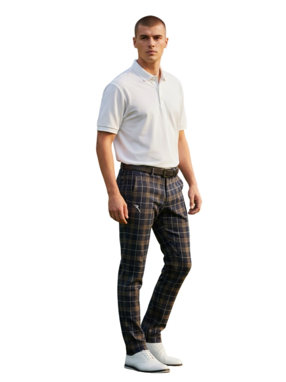 CHERVO Comfort Men’s Stretch Plaid Golf Pants